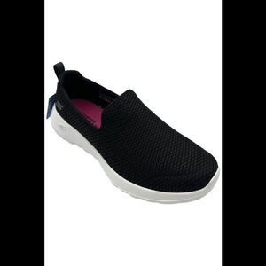 Skechers Women's GO Walk Joy Felt Shoes Black/White - Wide